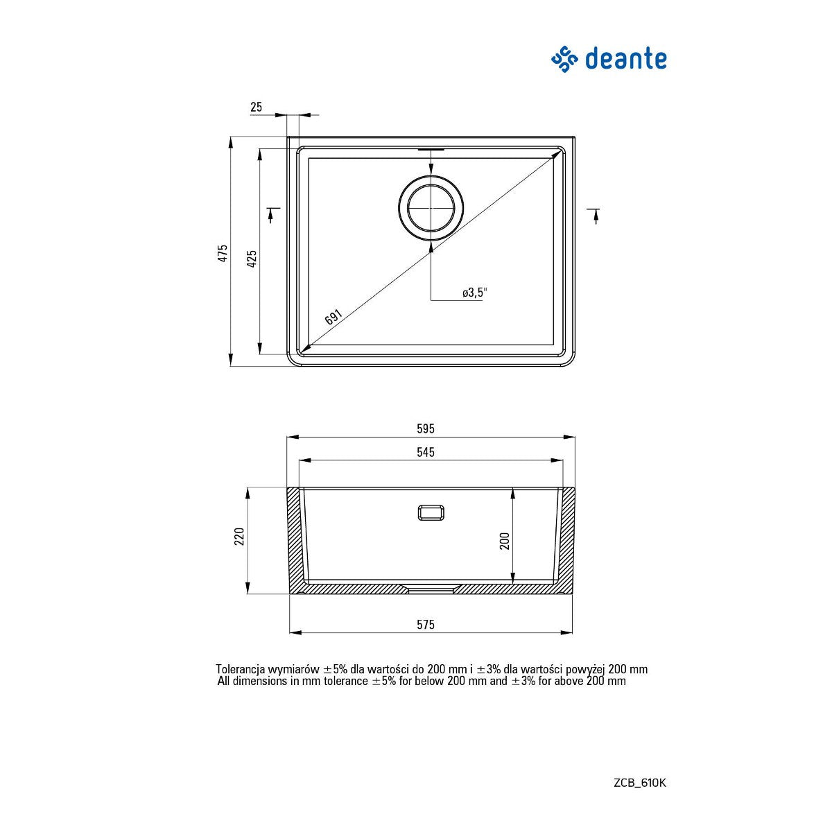 Deante Sabor 60/CR - ZCB 610K