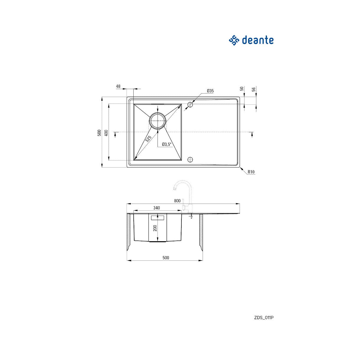 Deante SINOPE 86/IX/O - ZDS 011P