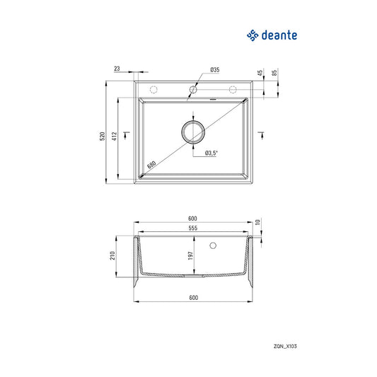 Deante Andante 60/BL - ZQN 2103