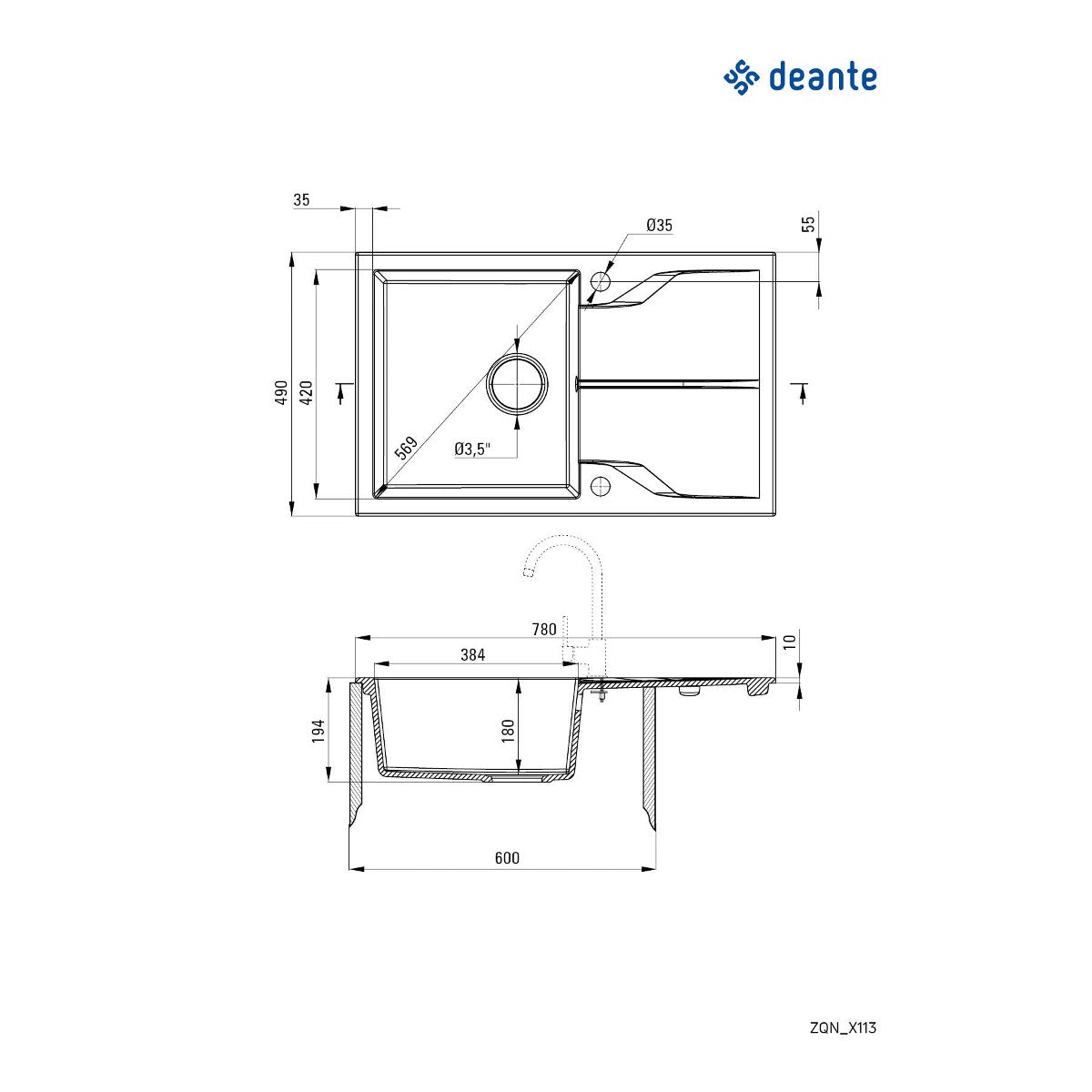 Deante Andante 78/MGR/0 - ZQN S113