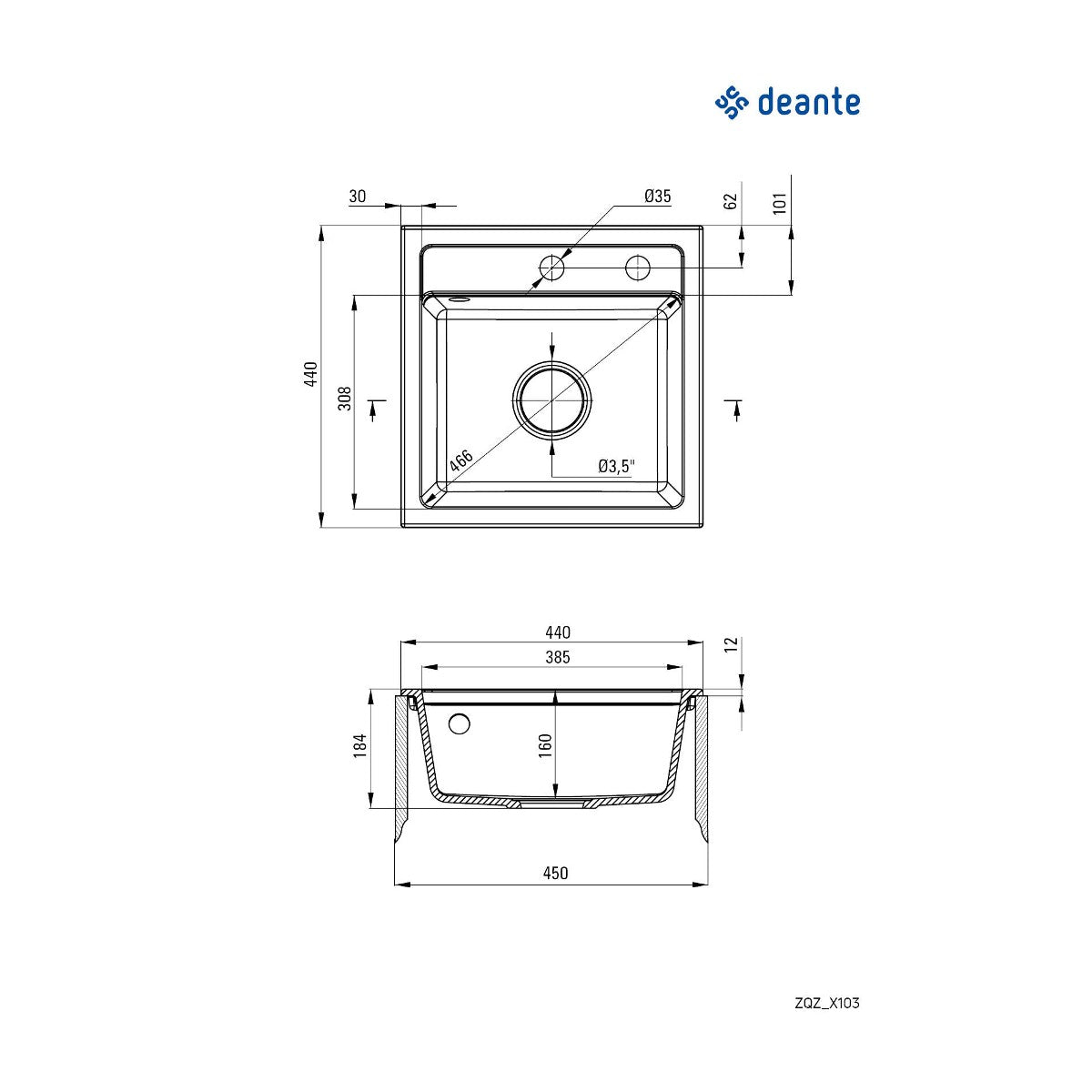 Deante Zorba 44/BL - ZQZ 2103