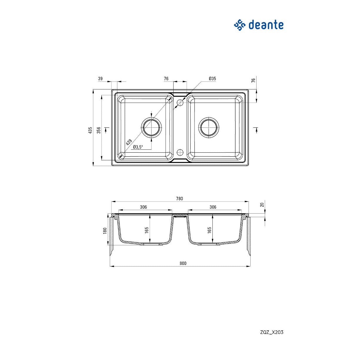 Deante Zorba 78/WH/2 - ZQZ A203