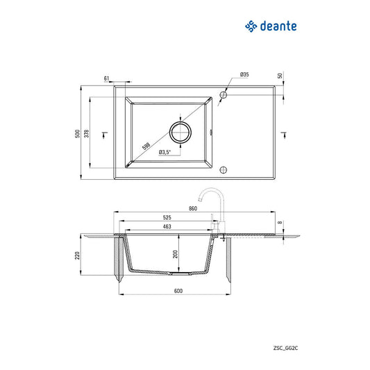 Deante Capella 86/CP/MGRA/0 - ZSC GM2C