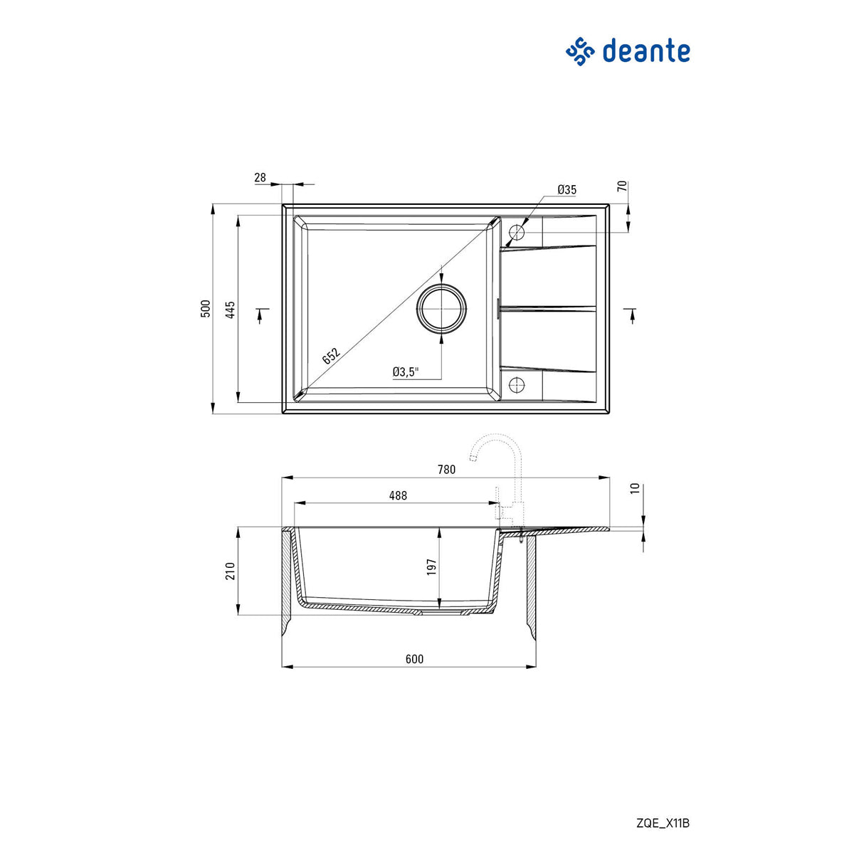 Deante Eridan komplet ZQER1T11B