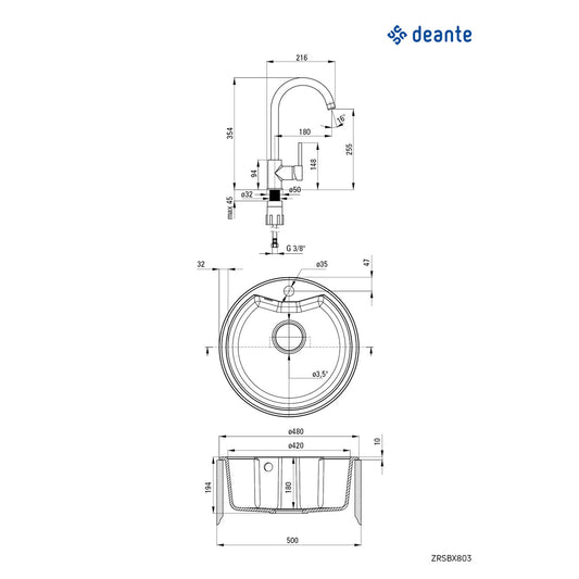 Deante Solis komplet ZRSB7803