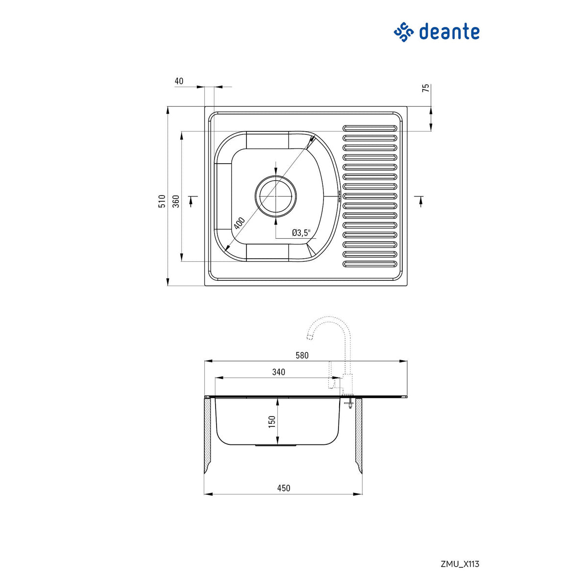 Deante Techno ZMU 3113