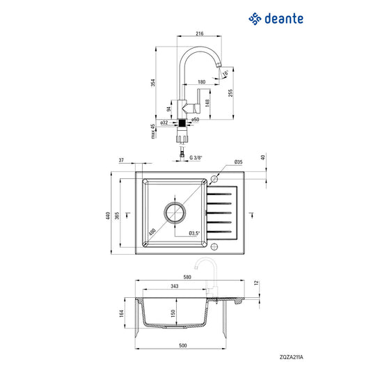 Deante Zorba komplet ZQZA211A
