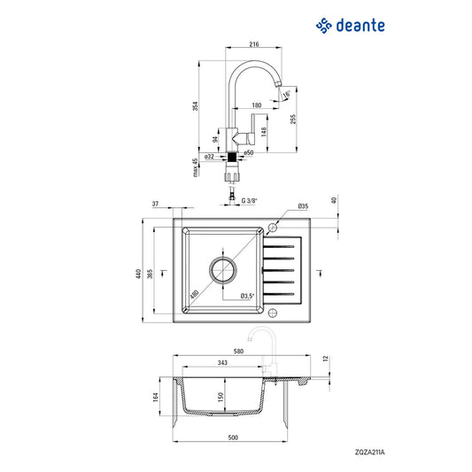 Deante Zorba komplet ZQZA711A