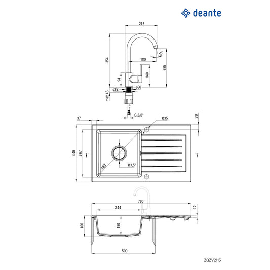 Deante Zorba komplet ZQZV2113