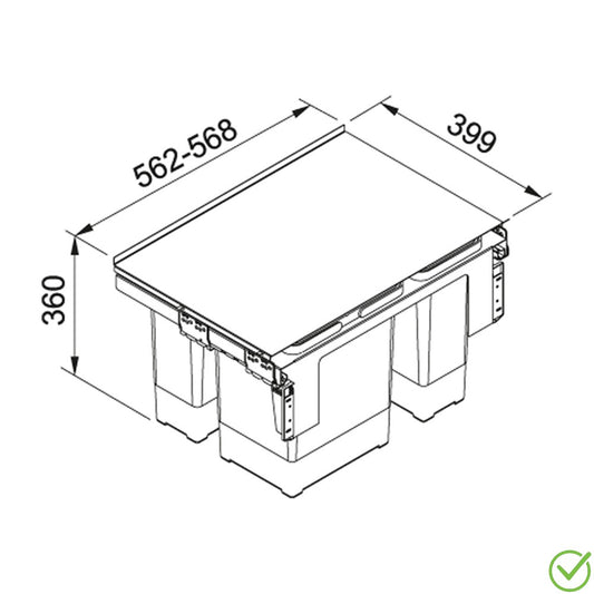 Franke sorter Garbo 60-3