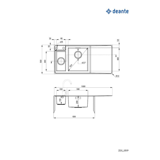 Deante SINOPE 100/IX/2/0 - ZDS 051P