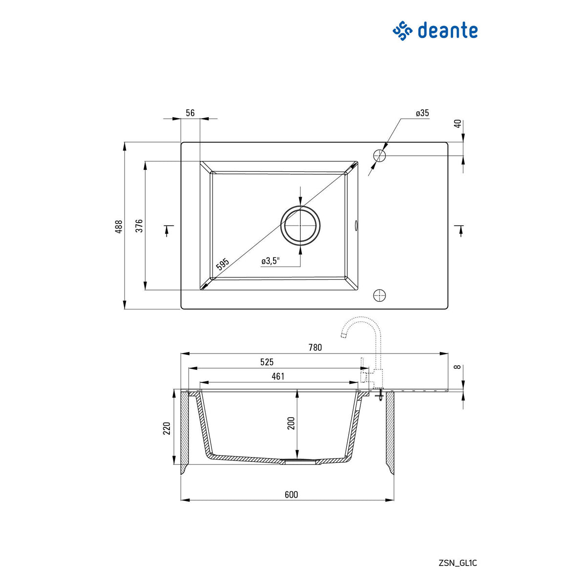 Deante Andante Glass ZSN GL1C